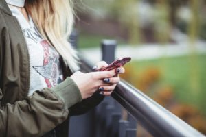 Teenage girl texting