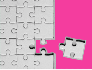 Image of a jigsaw with the missing piece.